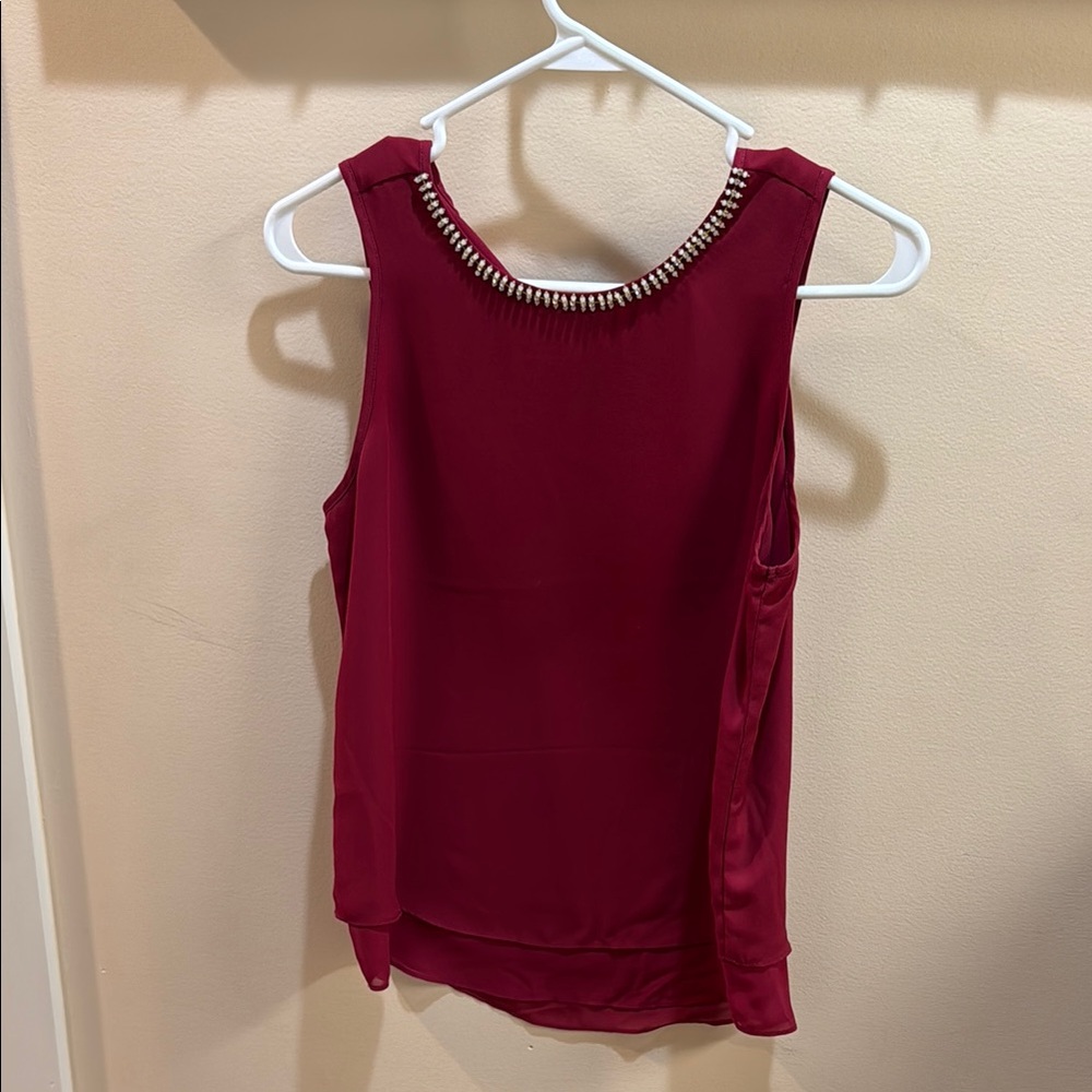 Elegant Red Sleeveless Top